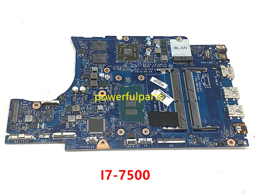 top motherboard for pc BAL20 LA-D801P motherboard for dell Insprion 5567 laptop mainboard with i7-7500u cpu +AMD graphic 0KFWK9 CN-0KFWK9 working good latest computer motherboard