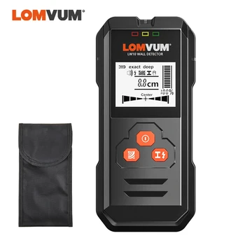 

LOMVUM Metal Detector Backlit Black AC Wood Finder Cable Wires Depth TrackerUndeground Sturs Wall Scanner LCD HD Display Beep