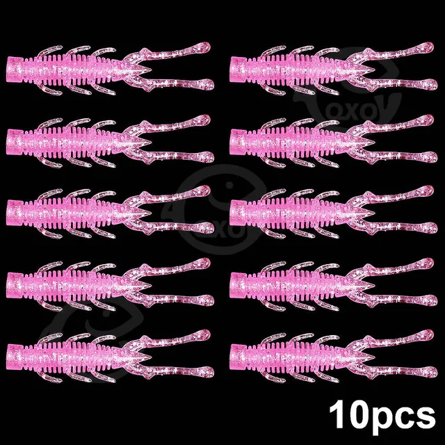 QXO 10pcs/lot Fishing Lure Soft Lure Silicone Bait TPE Sea Fishing Worm Spinnerbait Surface Lure Shrimp Lure  Accessories D 10pcs