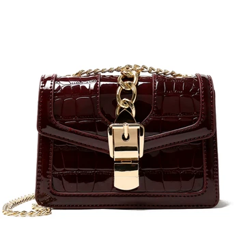 

Small Crossbody Bag for Women Mini Casual Flap Bag Quality Patent Leather Chain Strap Female Shoulder Bag Ladies' Messenger Bag