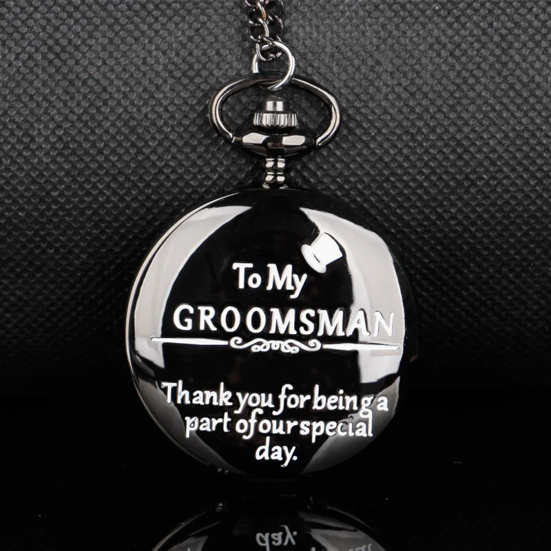 

"To My Groomsman" Friendship Theme Quartz Pocket Watch For Brothers Friends Presents Fashionable Pocket Watch Pendant