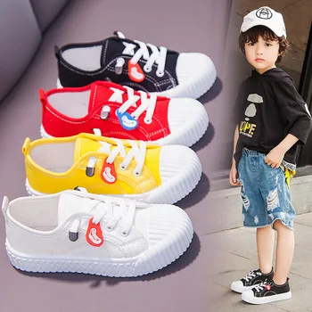 

2019 Autumn New Children's Canvas Shoes For Kids Boys Sneakers Breathable Girls Shoes Candy Color Student Casual Shoes Running