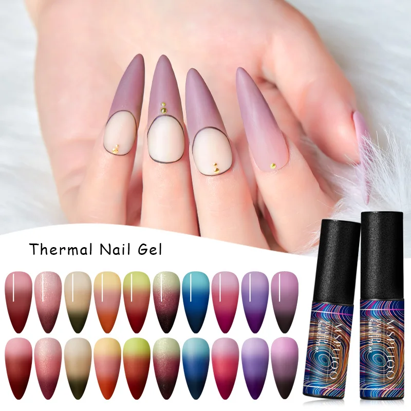 MSRUIOO 3 Stages Color Changing Nail Polish Thermal Gel Long Lasting Sock Off Semi Permanent Lacquer | Красота и здоровье