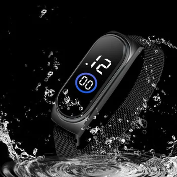 

IP67 Waterproof Student Watch Fashion Touch Screen Wristband Sports Children's Wrist Watches Stainless Steel Magnet Men Women A