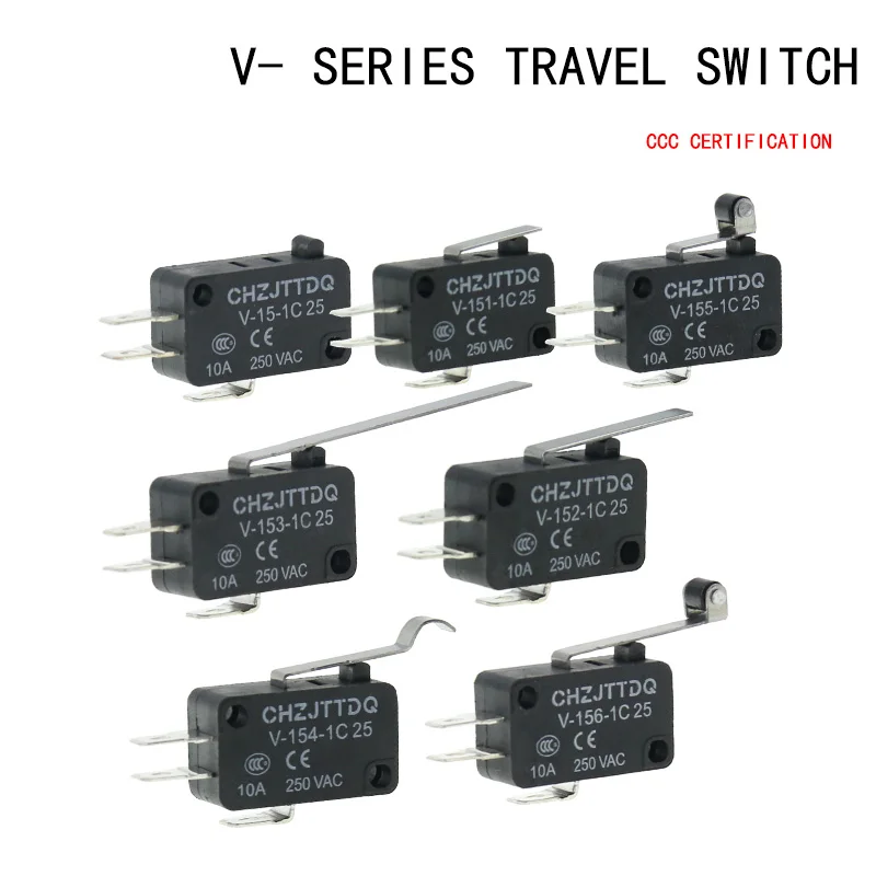 

Momentary Micro Limit Switch CHZJTTDQ V-15.V-151.V-152.V-153.V-154.V-155.V-156.-1C 25 Travel switch limit switch silver contact