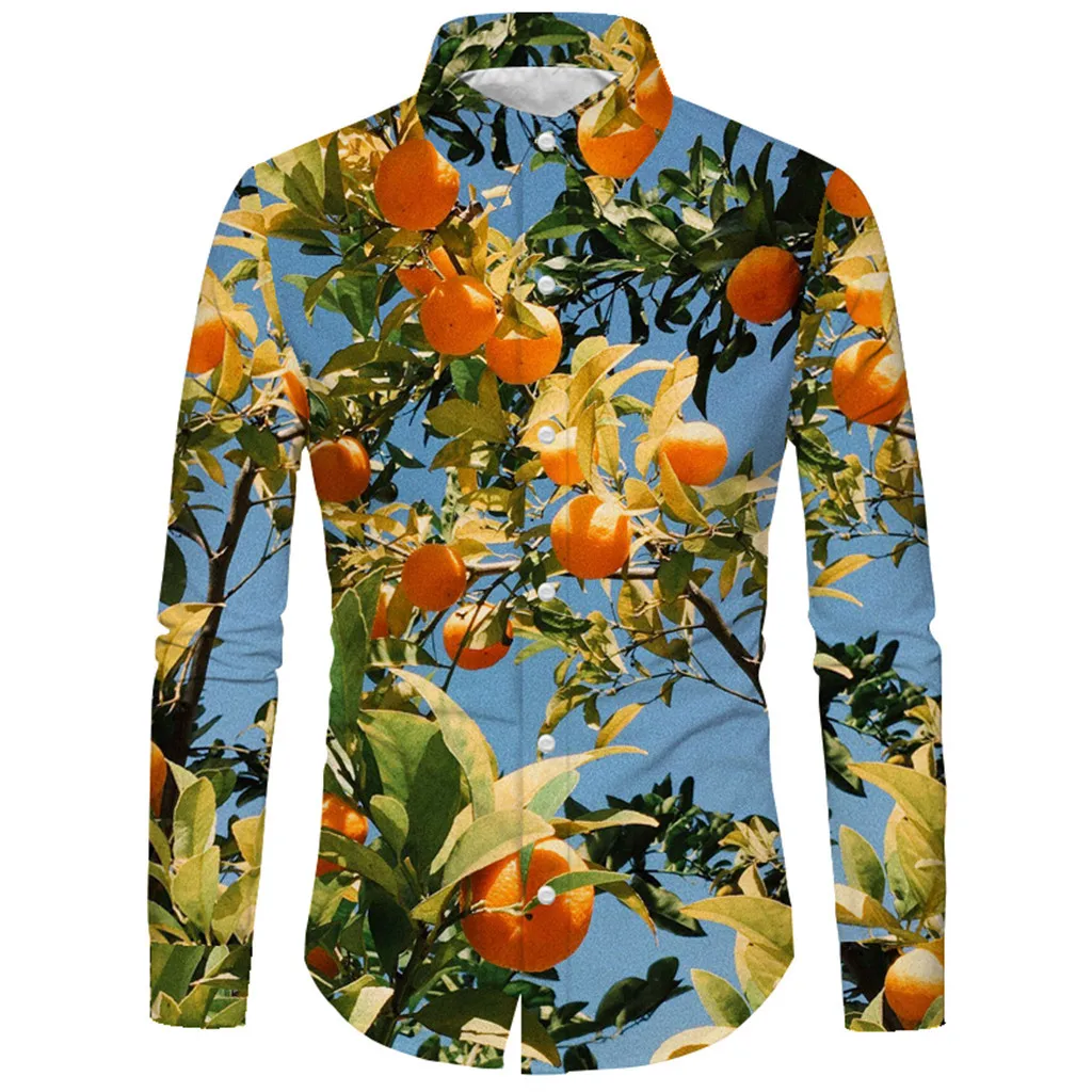 Camisa Masculina мужская Осенняя желтая Модная рубашка Повседневный пляжный костюм с длинным рукавом Топ Свободная Повседневная рубашка блузка 19Aug13 P30 - Цвет: BU