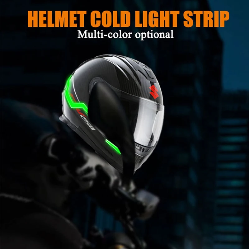 

Durable LED Light Motorcycle Helmet Kit Night Riding Signal Bar Waterproof Flashing Stripe