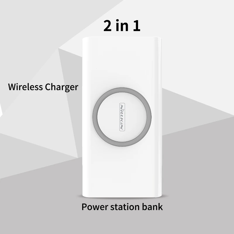 DDKSPARK power Bank 10000 мАч Nillkin 2 в 1 Qi беспроводной банк питания для iPhone X/8 для samsung S9 S8 для Mi 9