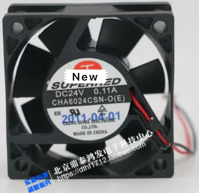 EmacroFor для SUPEREED CHA6024CSN-O(E) DC 24V 0.11A 2-проводной 60x60x25 мм вентилятор охлаждения сервера |