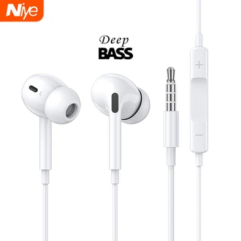 

Niye 3.5mm Earphone for IPhone Samsung Xiaomi Huawei Android Mobile Phone Hadphones with Mic Waterproof Sports Earbuds Headset