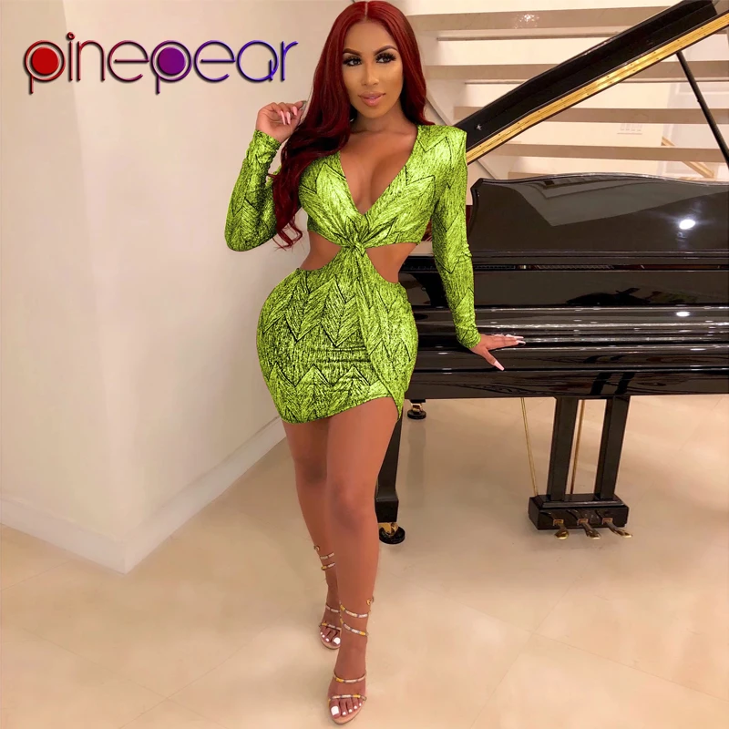 

PinePear 2020 Autumn Fashion Print Backless Mini Dress Long Sleeve Crop Top + Skirt 2 Piece Sets Womens Outfits Drop Shipping