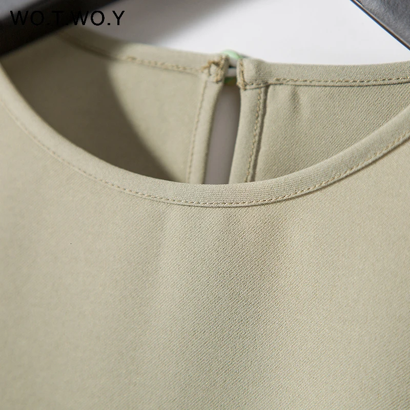 Plain Green Sashes T shirts Women 2019 Spring Summer Casual O-Neck Belt T-shirt Female Yellow Solid Woven Tops Harajuku