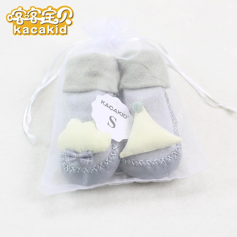 

2019 New Cotton Cartoon Leather Anti Slip Soft Bottom Shoes Socks Born Baby Doll Floor Learn Walk Socks Children Socks Non-slip