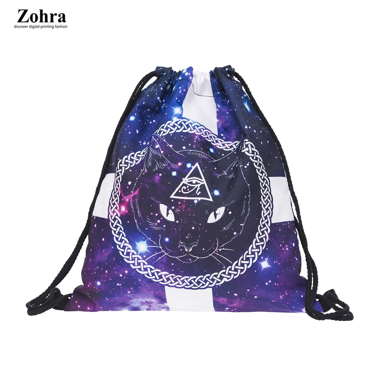 

Zohra New Style 3D Digital Printing Children Drawstring Bag Environmentally Friendly Shopping Storage Drawstring Backpack Drawst