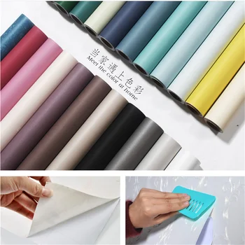 

Solid colorMatt Kitchen Cupboard CabinetVinyl Furniture Wall Stickers PVC Decorative Contact Paper Self adhesive Wallpaper Roll
