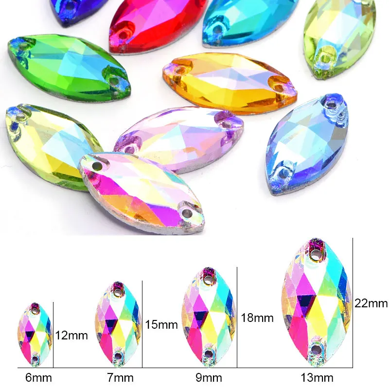 Navette-Many-Colors-Glass-Strass-Sew-On-Rhinestone-Sew-On-Rhinestone-Leaf-Sewing-Rhinestones-For