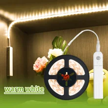 Motion Sensor LED Strip Battery Light 2835 SMD DC5V Waterproof Flexible LED Diode Tape 60LEDs/m 5M LED Strip For Home Decoration