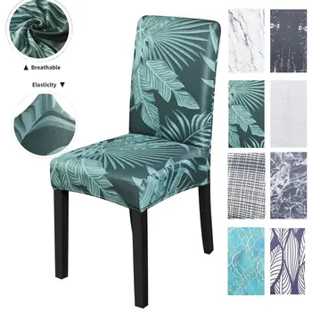 

1/2/4/6Pcs Spandex Chair Covers Printed Stretch Elastic Universal Chair Cover Slipcovers For Dining Room Wedding Banquet Hotel