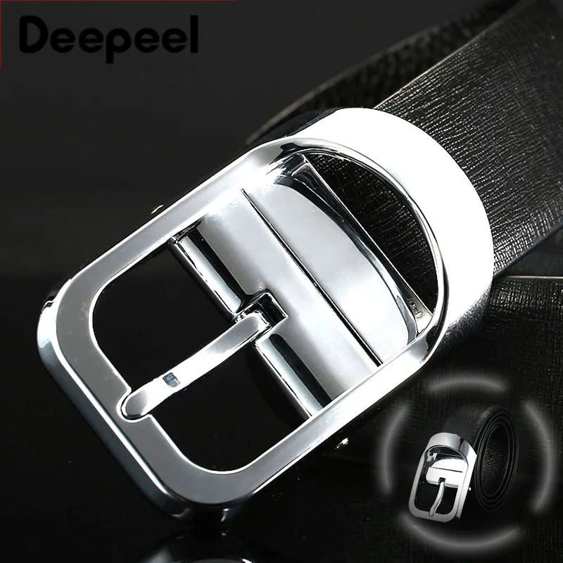 Deepeel 1 шт. 3,3 см* 105-125 см роскошный модный первый слой кожаный ремень сплав Пряжка ремень деловые повседневные брюки аксессуары