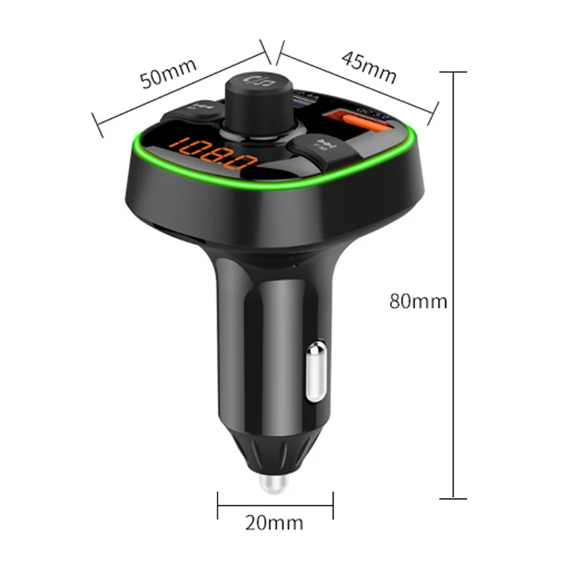 12V 24V BC52 Handsfree Car Kit Bluetooth 5 0 FM передатчик модулятор USB Музыка Аудио MP3 плеер