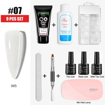 

ROHWXY Poly Polish Gel Set For Manicure Nail Builder Gel Set For Nails Extension UV Nail Gel Kit For Nails Art Tools With Brush