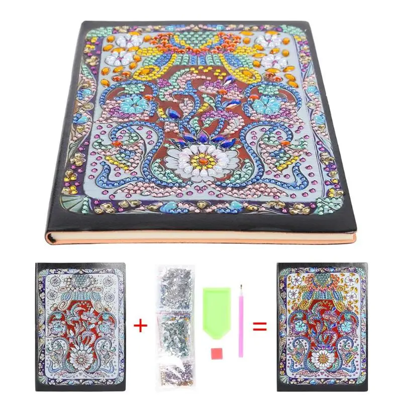 DIY Мандала алмаз особенной формы живопись 50 страниц A5 блокнот рождественские подарки для детей дрель вышивка игрушки для ноутбука - Цвет: B6