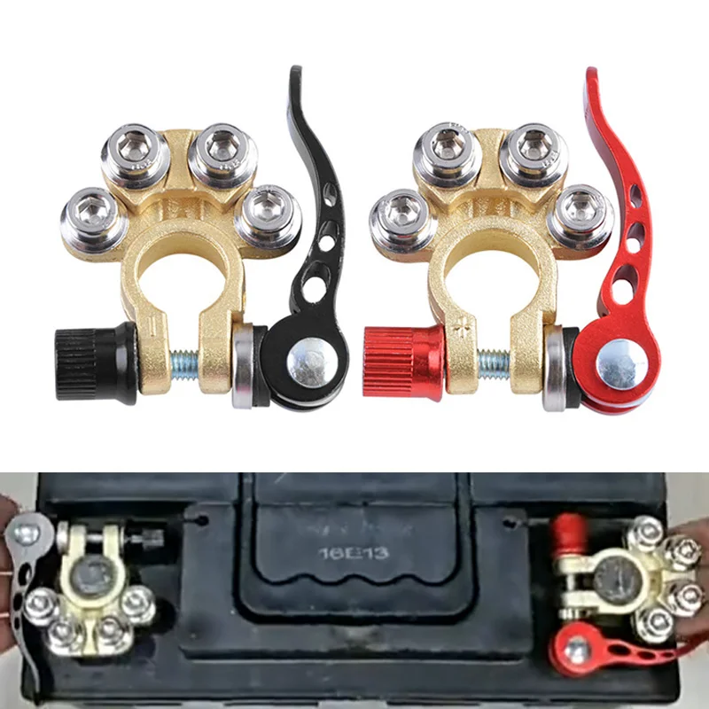 1 Pair Quick Disconnect Auto Cables Connectors Car Battery Bornes Main Cable Post Clamp Terminal Screw Connection For Truck |