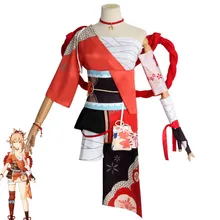 In Voorraad Game Cosplay Kostuum Uniform Voor Genshin Impact Yoimiya Cosplay Anime Halloween Kostuums Sturen Binnen 3 Dagen