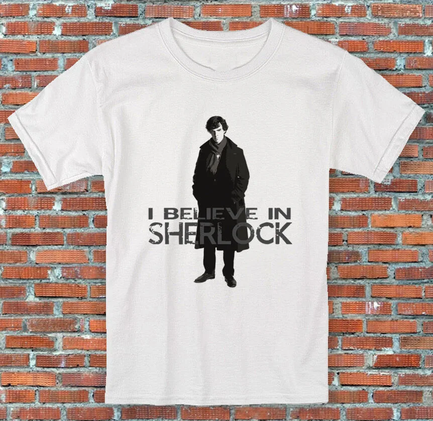 I believe in Sherlock Holmes TV Inspired футболка S-2XL-3XL Homme Customized | Мужская одежда