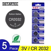 3V CR2032 литиевая Кнопочная батарея BR2032 DL2032 ECR2032 CR 2032 кнопочные батарейки для часов и т. Д.; 5 шт 30mAh