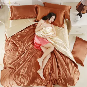 

Thumbedding Coffee Color Queen Bedding Set Luxury Nice Sleep Soft Material Smooth Touching Duvet Cover Twin Full Bed Cover