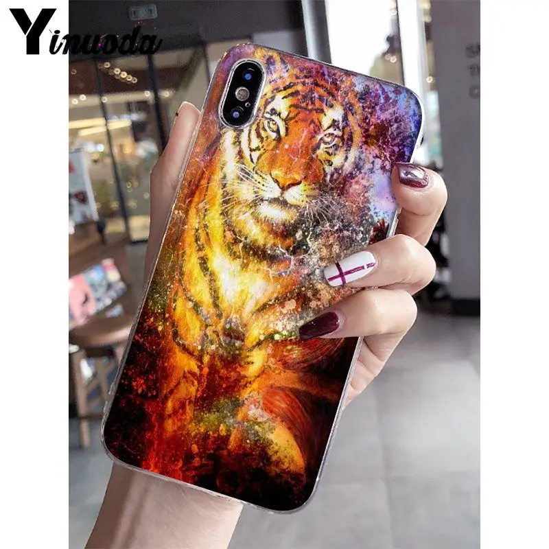 A12 Yinuoda разъяренный Тигр Coque Shell чехол для телефона iPhone 6S 6plus 7 7plus 8 8Plus X Xs MAX 5 5S XR - Цвет: A12