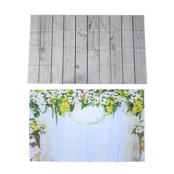 

Vinyl Wood Wall Floor Photography Studio Prop Background 3X5FT White Board & 5X3Ft White Curtain Backdrop Children Photography F