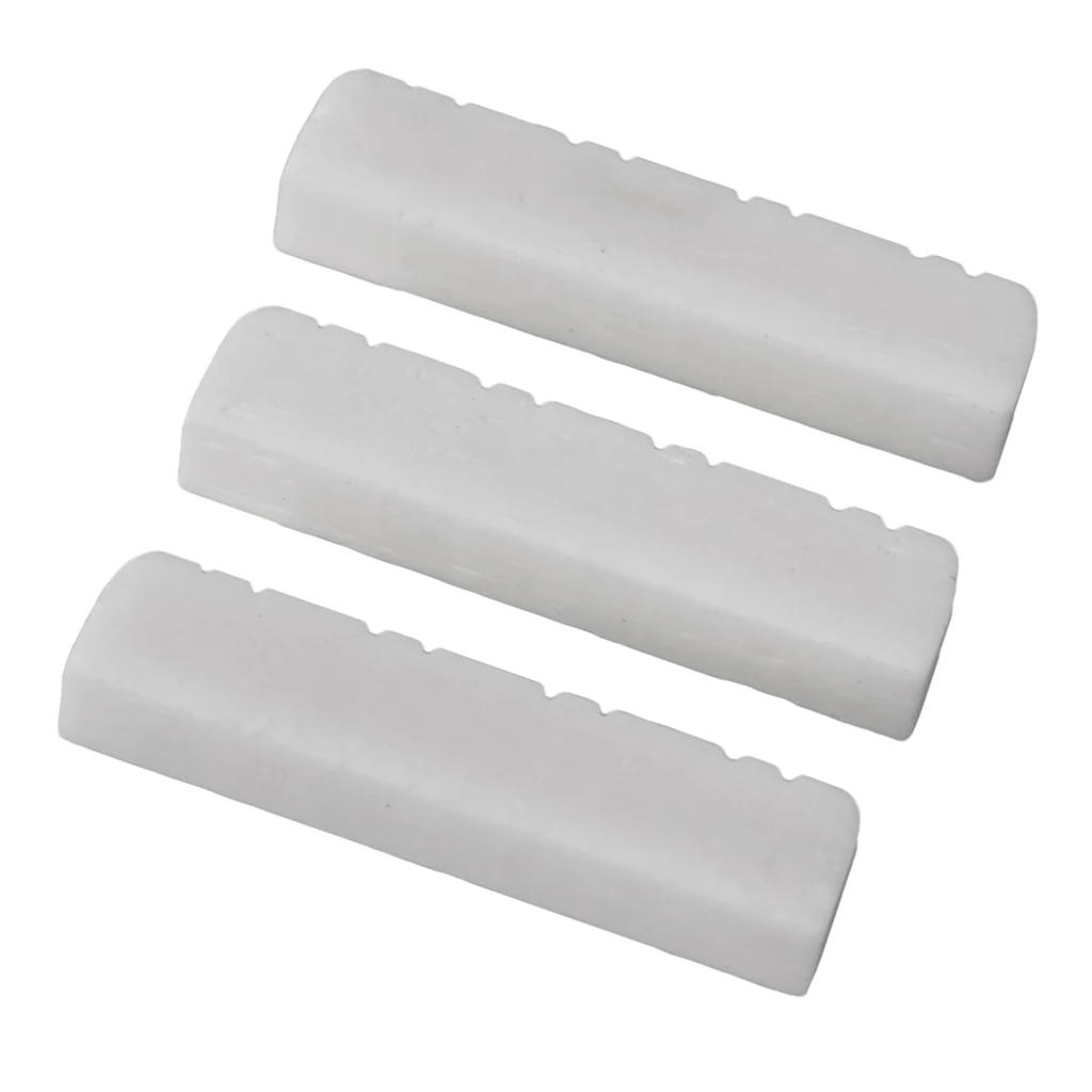 

Pack of 3 White Mandolin Bone Slotted Nut for 8 String Mandolin Musical Instrument Parts