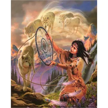 

Handicraft mosaic Diamond painting Indian woman square drill rhinestone cross stitch diamond embroidery pattern Home decorative