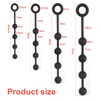 Large Big Silicone Beads Anal Chain Plug Play Pull Ring Ball New 4 Sizes Masturbation Prostate Sex Toys For Woman Men Products 6