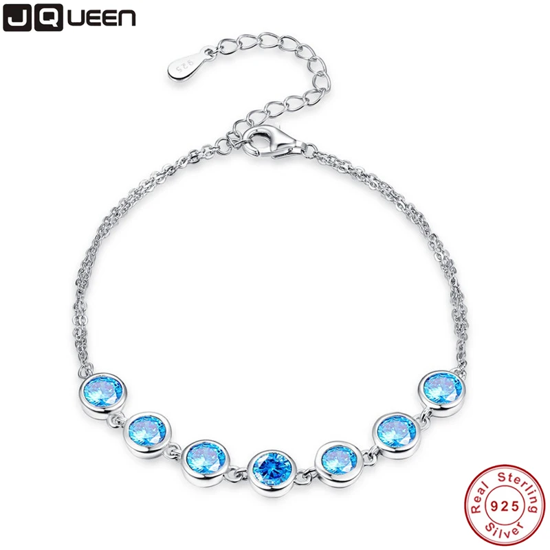 JQUEEN alibaba express Ocean Blue 925 Sterling Silver Charm Bracelets 2