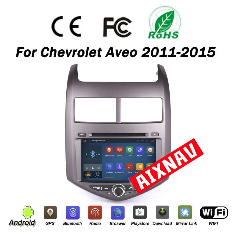 Top Car Radio Car Multimedia Player For Chevrolet aveo DSP Android 7.0 2G 32G Auto Radio parktronic Double Din Navigation GPS 5