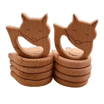 

1PC Baby Teether Animal Wood Rings Wooden Teether Nursing Pendant Teething Toys N1HB