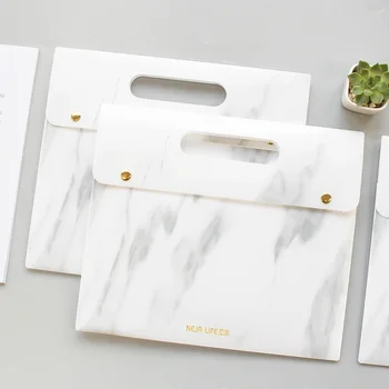 

Portable Marble A4 Document Bag Waterproof File Folder Examination Paper Organizer Case Expanding Files Office Stationery