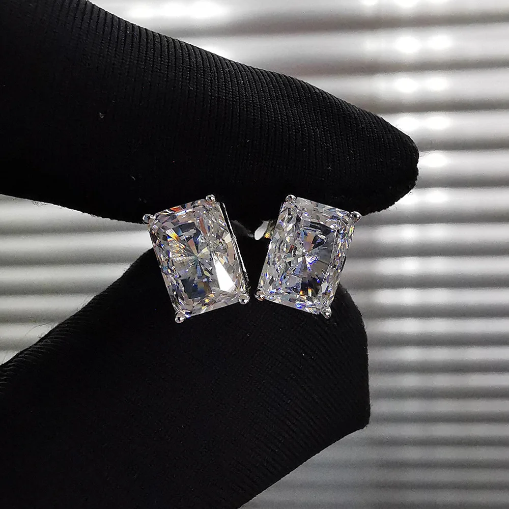 PANSYSEN, 2ct, создан Муассанит, алмаз, 925 пробы, серебряные серьги-гвоздики, для женщин, для свадьбы, помолвки, серьги, ювелирное изделие, подарок для девочки