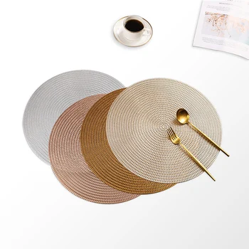 

38CM Round PVC Placemat Kitchen Dining Table Mats Steak Pad Anti-scalding Insulation Pads INS Nordic Hotel Restaurant Home Decor
