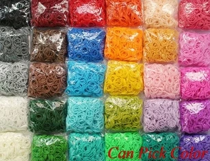 

uf3 600 bands+24 S-Clips/pack Elastic Rubber Family Candy Colorful Bracelet Loom Bands Multy DIY Silicone Refills