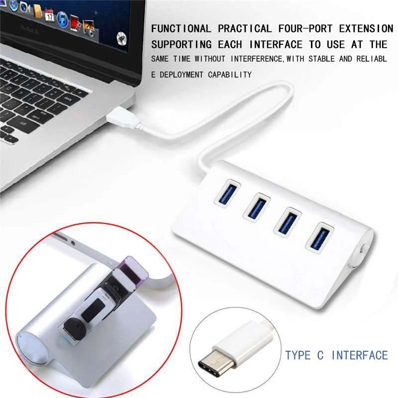 BKSCY USB C док-станция USB 3,0 4 Порты и разъёмы Тип C концентратор для Macbook Pro/Air несколько Порты и разъёмы USB-C Тип-C USB hab адаптер