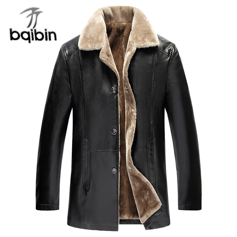 Kopen Winter Bont Leren Jas Heren Plus Size 5XL Suede Lederen Jassen Mannen Faux Fur Dikke Warme Lange Suède Jas