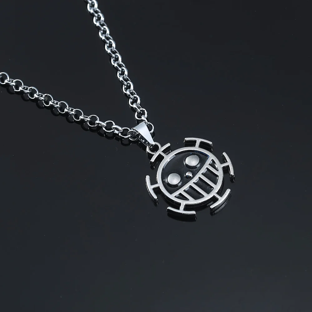 Anime One Piece Metal Necklace Luffy Ace Pirate Skull Hat Pendant Chain Choker Man Cartoon Necklaces Charm Jewelry Collar Gift
