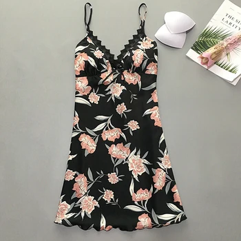

Women Sexy Nightgowns Lace Floral Lingerie Sleepwear Nightwear Nightdress Sleepshirts Sleeveless Casual Clothes Summer New