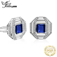 Jewelrypalace овальное Для мужчин создан сапфир черный Шпинель Юбилей Обручение Свадебные Запонки 925 пробы серебро
