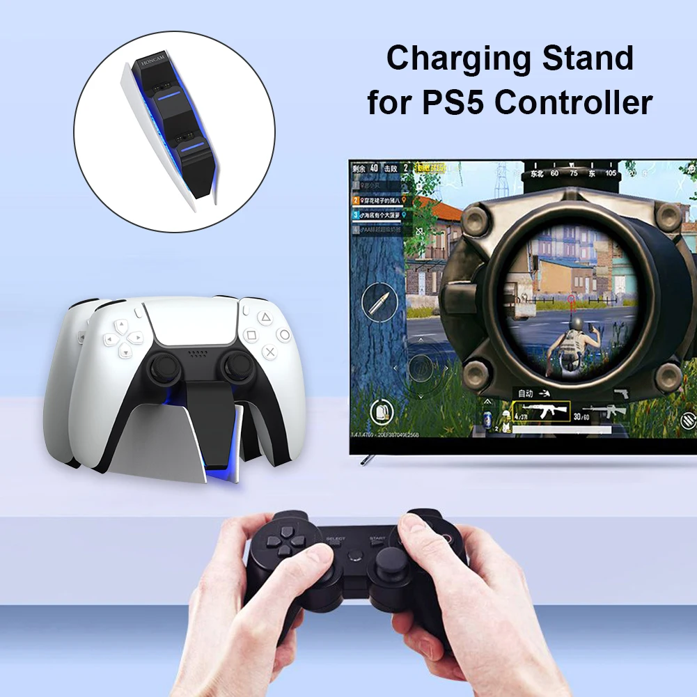 PS5 Type-C DualSense Charging Station Dual Charging Dock Charger Stand for PlayStation 5 DualSense Wireless Game Controller