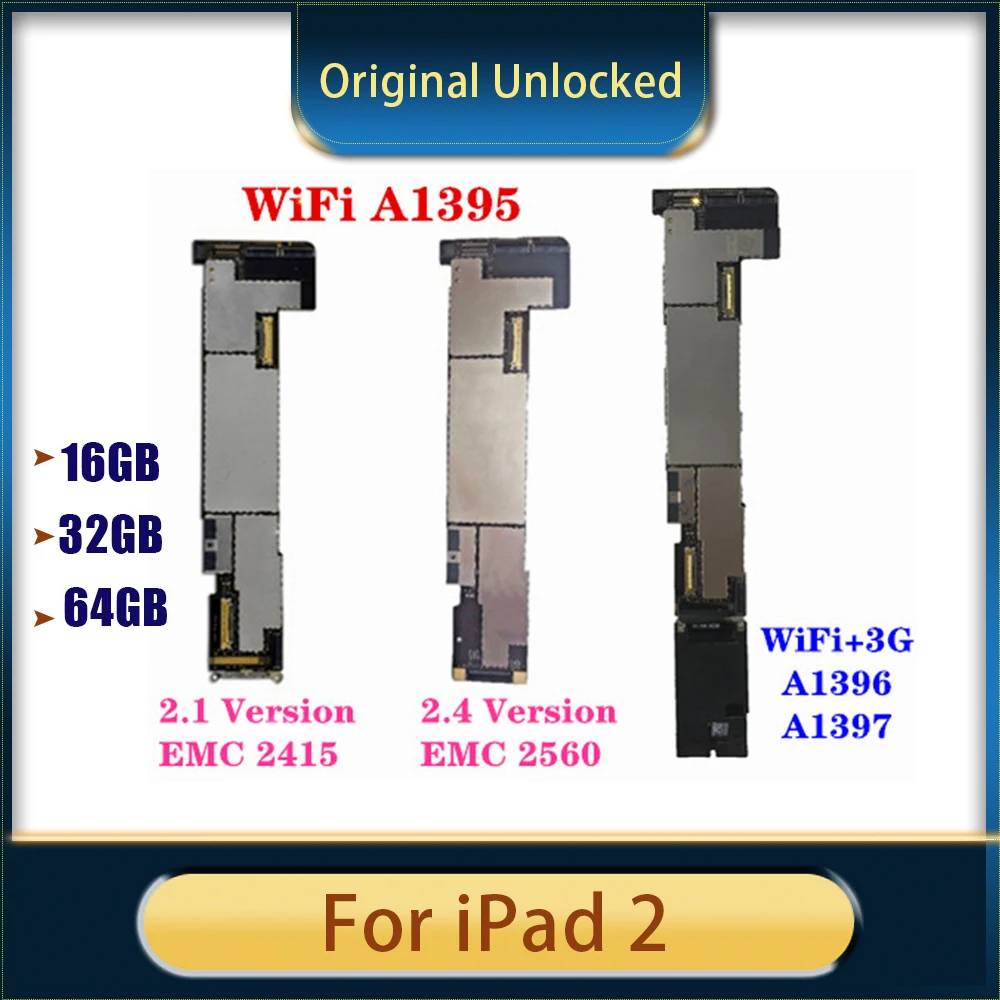 Оригинальная материнская плата для iPad 2 версия Wi-Fi очистка iCloud 1 4 (EMC 2415 EMC 2560) 16 ГБ 32